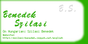 benedek szilasi business card